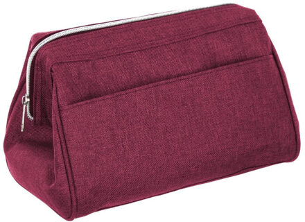 5five Toilettas/make-up etui/opberg tasje bordeaux rood 15 x 28 x 16 cm - Toilettassen