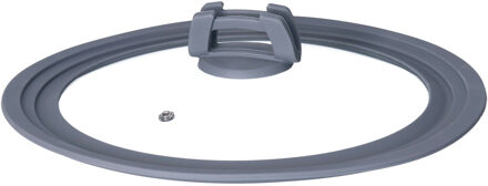 5five Universele glazen pannendeksel - voor pannen van 30 cm - met siliconen rand - plat