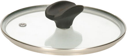 5five Universele pannendeksel voor pannen van 16 cm - glas - stoomgaatje - D17 x H6 cm