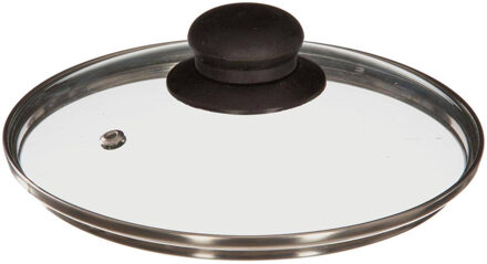 5five Universele pannendeksel voor pannen van 17,5 cm - glas - stoomgaatje - D17,5x H6 cm