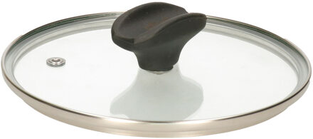 5five Universele pannendeksel voor pannen van 20 cm - glas - stoomgaatje - D21 x H6 cm