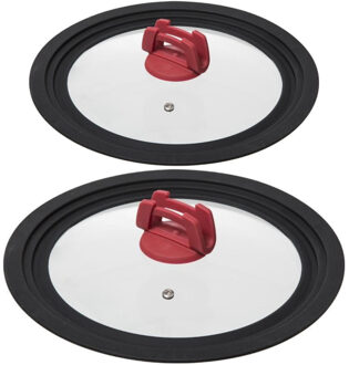 5five Universele pannendeksels - 2x - met siliconen rand - Dia 22/24/26 cm en 26/28/30 cm