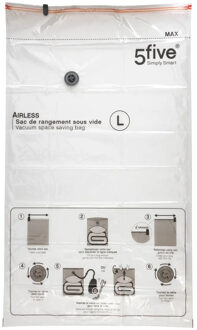 5five Vacuumzakken voor kleding/textiel - Vacuum opbergzakken - 1x stuks - transparant - 70 x 120 cm