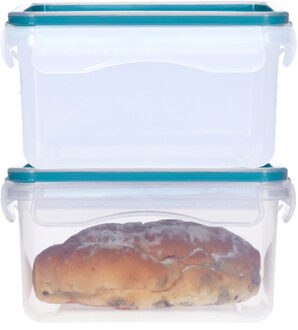 5five Vershoudbakje met deksel - 2x - kunststof - luchtdicht - 14 x 10 x 8 cm - 730 ml