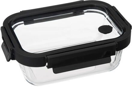 5five Vershoudbakje met deksel - glas - luchtdicht - met clips - 19 x 14 x 7 cm - 500 ml