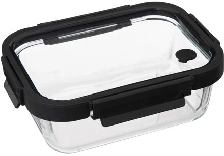 5five Vershoudbakje met deksel - glas - luchtdicht - met clips - 21 x 17 x 7 cm - 900 ml