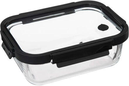 5five Vershoudbakje met deksel - glas - luchtdicht - met clips - 23 x 18 x 8 cm - 1300 ml