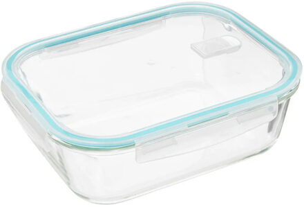 5five Vershoudbakje met deksel - glas - luchtdicht - met clips - 26 x 21 x 8 cm - 2260 ml