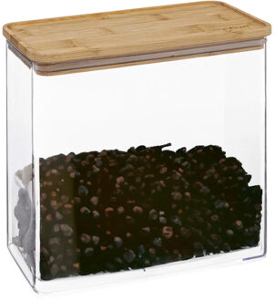 5five Voedsel bewaren keuken voorraadpot - 3x - kunststof/bamboe - 3000 ml