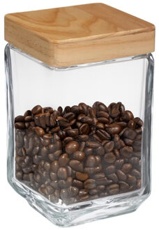 5five voedsel/spullen voorraadpot - Glas en houten deksel - 1700 ml - luchtdichte sluiting