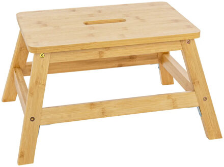 5five Voetenbankje/opstapje/krukje - bamboe - 47 x 33 x 25 cm - draagvermogen 150 kilo