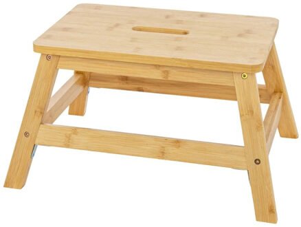 5five Voetenbankje Relaxed - bamboe hout - 46 x 32 x 24 cm - draagvermogen maximaal 130 kilo