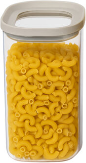 5five Voorraadpot - keuken/voedsel - glas - 1000 ml - luchtdichte deksel - transparant/beige