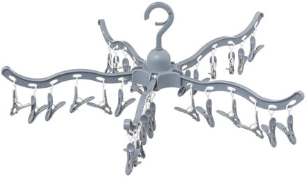 5five Wasgoed droogcarrousel/droogmolen - 30 clips/knijpers - grijs - kunststof - 62 x 17 cm