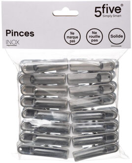 5five wasknijpers - 80x stuks - van RVS - Was ophangen - Was knijpers - 6 cm