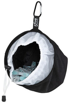 5five Wasknijpers ophang mandje inclusief 24x knijpers - D18 cm - zwart - kunststof - met ophanghaak