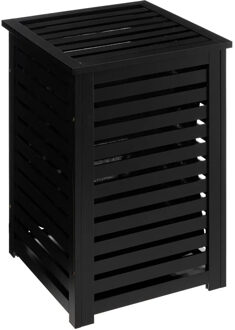 5five Wasmand Bamboe - met opvang waszak - 65 liter compartiment - 40 x 38 x 58 cm - met deksel