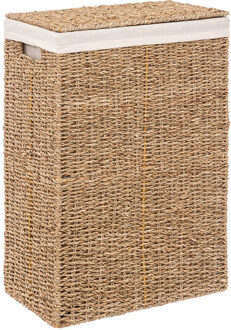 5five Wasmand - riet - met deksel - rechthoekig - 38 x 23 x 55 cm - 40 liter