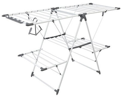 5five Wasrek/droogrek - zilver - metaal - 156 x 61 x 96 cm - staand/inklapbaar