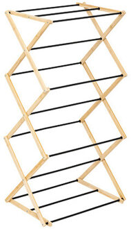 5five Wasrek/droogrek - zwart - bamboe - 54 x 106 cm - staand/inklapbaar