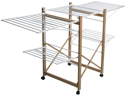 5five Wasrek - metaal - hout look - 176 x 60 x 103?cm - staand - droogrek?- staand/inklapbaar