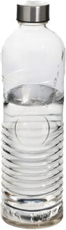 5five Waterfles -1L- gehard ribbel glas - D8 x H29 cm - Glazen drink flessen