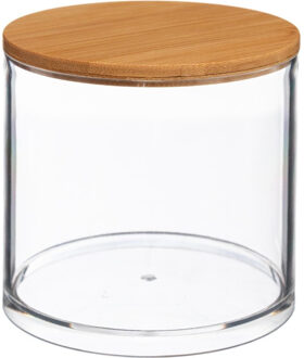 5five Watten houder/box/dispenser 9,5 x 9,5 cm van kunststof/bamboe