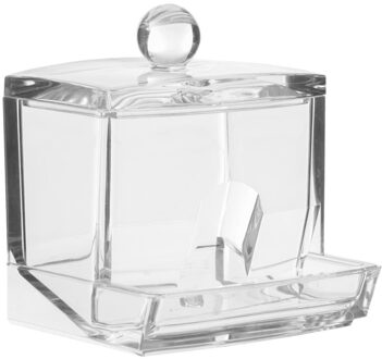 5five Wattenstaafjes houder/box/dispenser - 9,5 x 10 cm - kunststof - Make-up organiser