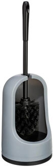 5five WC en toiletborstel met houder - grijs - kunststof - 40 cm - badkamer
