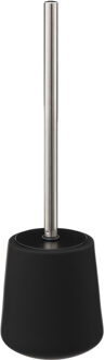 5five WC-/toiletborstel met houder - zandsteen - zwart - rond