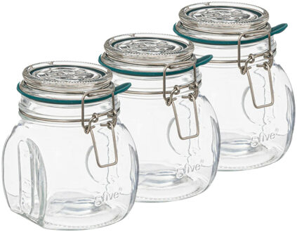 5five Weckpot/inmaakpot Jarro - 6x - 500 ml - glas - beugelsluiting - D11 x H14 cm