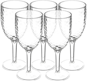 5five Wijnglazen Estiva - 12x - transparant - onbreekbaar kunststof - 350 ml