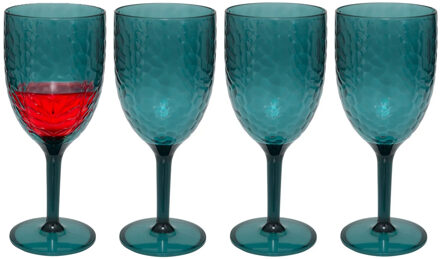 5five Wijnglazen Estiva - 4x - transparant - onbreekbaar kunststof - 350 ml