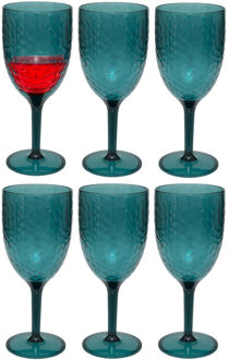 5five Wijnglazen Estiva - 6x - transparant - onbreekbaar kunststof - 350 ml