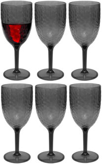 5five Wijnglazen Estiva - 6x - transparant - onbreekbaar kunststof - 350 ml