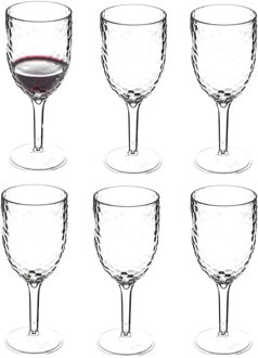 5five Wijnglazen van onbreekbaar kunststof - 6x - 345 ml - transparant - Outdoor gebruik