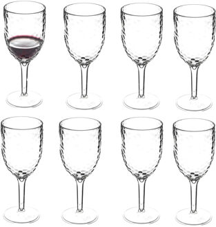5five Wijnglazen van onbreekbaar kunststof - 8x - 345 ml - transparant - Outdoor gebruik