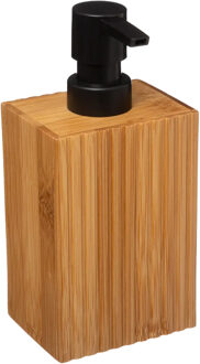 5five Zeeppompje/dispenser Bamboo Lotion - lichtbruin/zwart - 8 x 17 cm - 280 ml - hout - Zeeppompjes