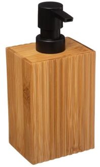 5five Zeeppompje/dispenser Bamboo Lotion - lichtbruin/zwart - 8 x 17 cm - 280 ml - hout - Zeeppompjes