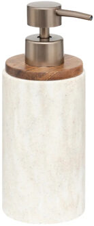 5five Zeeppompje/dispenser Como Marble - kunststeen - wit - 7 x 19 cm - 300 ml