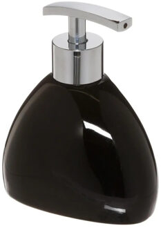 5five Zeeppompje/dispenser - keramiek - zwart - 300 ml - navulbaar - toilet/badkamer/keuken