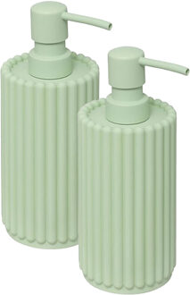 5five Zeeppompje/zeepdispenser - 2x - Roman - mintgroen - 350 ml