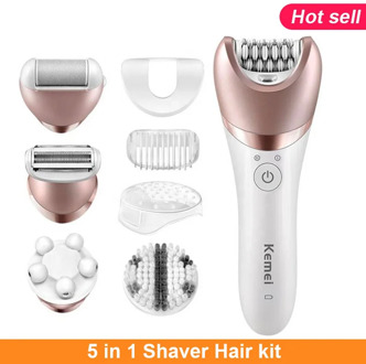 5in1 kit Shaver Electric epilator female electric depilatory trimmer lady facial cleaning brush face massage Hair Removal