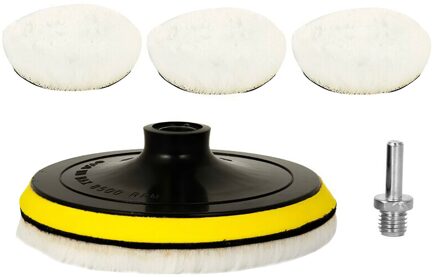 5Inch Auto Polijstschijf 5 Stks/set Zelfklevende Polijsten Waxen Spons Wol Wiel Polijsten Pad Voor Auto Polijstmachine boor Passen