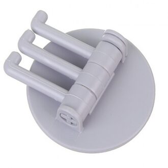 5Kg Belasting Naadloze Zelfklevende Haak Draaibaar Lager Stok Haak Keuken Muur Hanger Badkamer Keuken Haken licht grijs