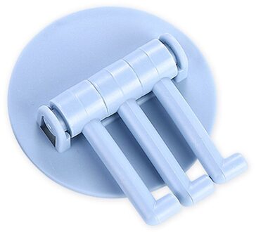 5Kg Belasting Naadloze Zelfklevende Haak Draaibaar Lager Stok Haak Keuken Muur Hanger Badkamer Keuken Haken lucht blauw