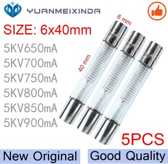 5KV Speciale Magnetron Zekering 6*40Mm 0.65A 0.7A 0.75A 0.8A 0.85A 0.9A 1A Glazen Buis Zekering 5000V 700MA 6X40Mm Hoge Druk Zekering 0.8A 800MA