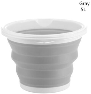 5L/10L Opvouwbare Emmer Voor Vissen Wasstraat Outdoor Benodigdheden Draagbare Camping Household Cleaning Tools grijs 5L