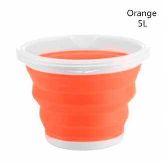 5L/10L Opvouwbare Emmer Voor Vissen Wasstraat Outdoor Benodigdheden Draagbare Camping Household Cleaning Tools oranje 5L