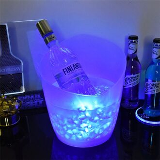 5L 4 Kleur Waterdichte Plastic Led Ijsemmer Bar Nachtclub Licht Up Champagne Whisky Bier Emmer Bars Night Party Blauw